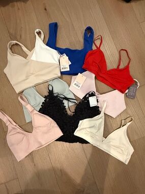 Size small lot of eight women’s sports bras